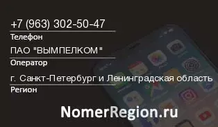 Кто звонил с 9633025047 - регион и оператор
